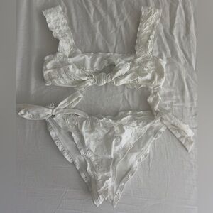 Frankie’s Bikinis White Eyelet Bikini Set